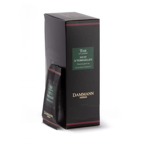 Dammann Frères® | Grüner Tee Bergamotte Kiwi Pfirsich – 24 Filter in Beuteln | Versailles Night Grüntee-Mischung aus Orange, Veilchen und Fruchtblüten von Damman Frères