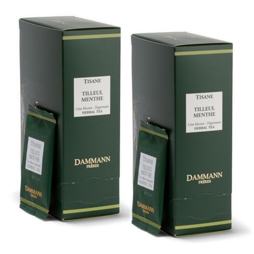 Dammann Frères® | Infusion Lindenpfefferminz - 2 x 24 Filter | Linden- und Pfefferminztee in Einzelbeuteln ohne Koffein von Damman Frères