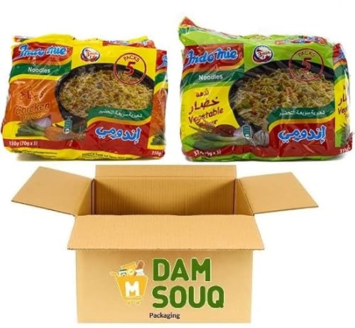 Damsouq® Instant Nudeln Mixpaket Original Indomie Rasa Huhn und Gemüse (40x 70 Gramm) von Damsouq