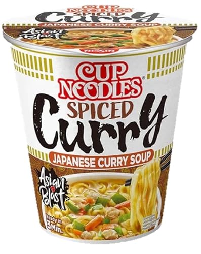 Nissin Cup Noodles Nudeln Mixpackung Spicy Gewürztes Curry (4x67Gr) + Leckeres Huhn (4x63Gr) von Damsouq