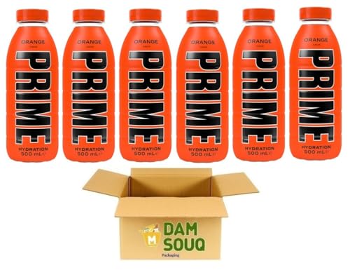 PRIME Hydration Drink Multipak Orange Flasche (6x500ML) (UK) von Damsouq
