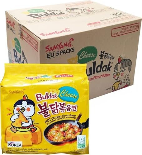 Samyang Instant Noodles Nudeln Bulldak (scharfes Huhn) Cheese (Käse) 40 x 140Gr von Damsouq