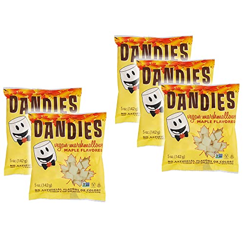 Dandies Minis All Natural Mini Maple Vegan Marshmallows, 142g vegane mini Marshmallows mit Ahornsirupgeschmack, ohne künstliche Aromen, ohne Gelatine, glutenfrei und frei von Allergenen von Dandies