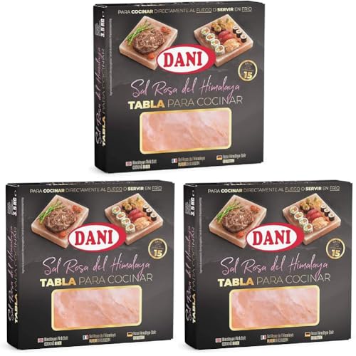 Dani - Himalayan Pink Salt Table (Salt Range Pakistan) zum Kochen, 3500 g (Packung mit 3) von Dani