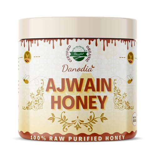 Danodia Foods Ajwain Honey, 500g (1.1lb) 100% Pure & Raw Honey | Cold Purified & Filtered | Rich in Natural Goodness, No Additives von Danodia Foods