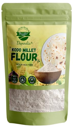 Danodia Foods Kodo Millet Flour 1KG, Unpolished Kodo Flour | Supreme Grade Millet Flour, High Fiber and Vitamins, Strengthens Body, Millet Atta 1KG von Danodia Foods