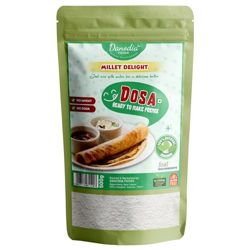 Danodia Foods Multi Millet Dosa Mix Flour/Creep (1lb/500g) | No Added Preservatives | Contains Millets, Dal, Fenugreek, Rice von Danodia Foods