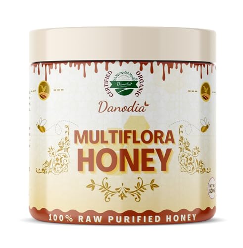 Danodia Foods Multiflora Honey, 500g (1.1lb) 100% Pure & Raw Honey | Cold Purified & Filtered | Floral Aroma, Natural Sweetness, No Additives von Danodia Foods