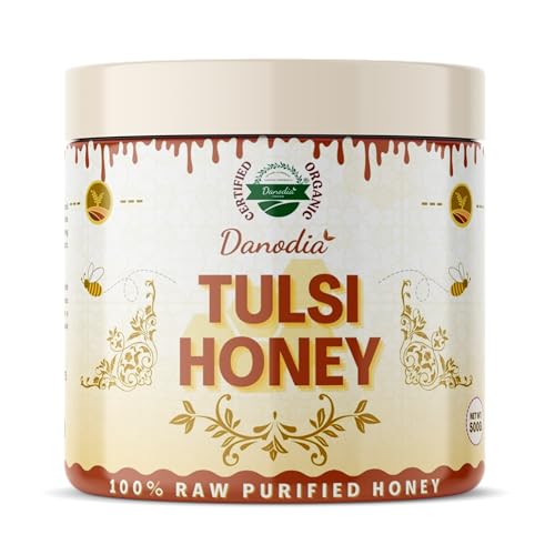 Danodia Foods Tulsi Honey, 500g (1.1lb) 100% Pure & Raw Honey | Cold Purified & Filtered | Infused with Holy Basil (Tulsi) for Wellness & Flavor von Danodia Foods