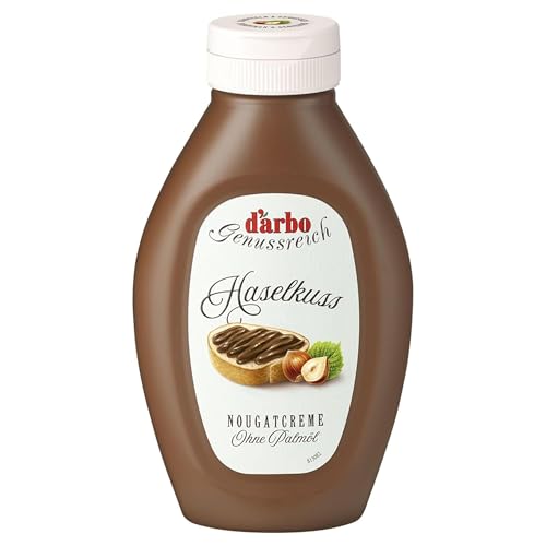 Darbo Haselkuss Nougatcreme | 6x320g Vorteilspack | Köstliche Haselnusscreme in praktischer Dosierflasche | Fein-cremige Konsistenz für Brot, Crêpes, Milchreis, Müsli, Kuchen & Eis von Darbo