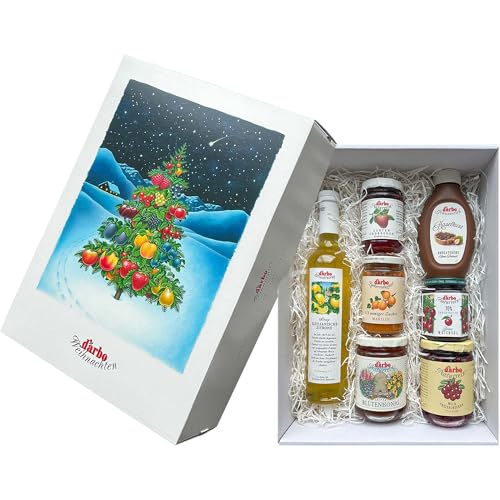 Darbo Geschenkkarton Weihnachten - Geschenkpaket gefüllt mit Darbo Sirup - Marmelade - Honig und Nougatcreme von Darbo