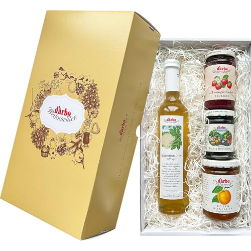 Darbo Geschenkkarton Weihnachten klein - Geschenkpaket gefüllt mit Darbo Sirup - Marmelade und Honig von Darbo