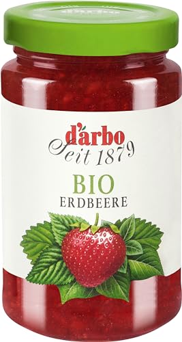 Darbo Naturgarten Bio Erdbeer-Fruchtaufstrich | 6 x 260g | 60% Fruchtanteil | Aus biologischer Landwirtschaft I Ideal für Singlehaushalte von Darbo