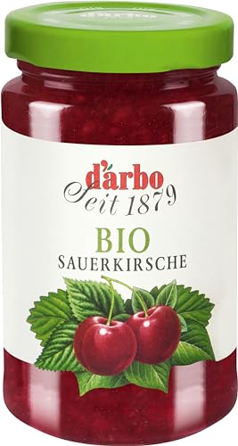 Darbo Naturgarten Bio Sauerkirsche-Fruchtaufstrich | 6 x 260g | 60% Fruchtanteil | Aus biologischer Landwirtschaft I Ideal für Singlehaushalte von Darbo