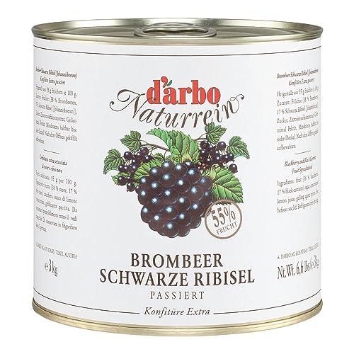 Darbo Naturrein Brombeer - Schwarze Ribisel Johannisbeeren Konfitüre Extra passiert 3000g von Darbo