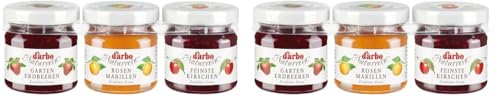 Darbo Naturrein Konfitüren Triple Pack Minigläser| 3 x 40g | Rosenmarille, Gartenerdbeere, Himbeere | Hochwertige Fruchtgenüsse (Packung mit 2) von Darbo