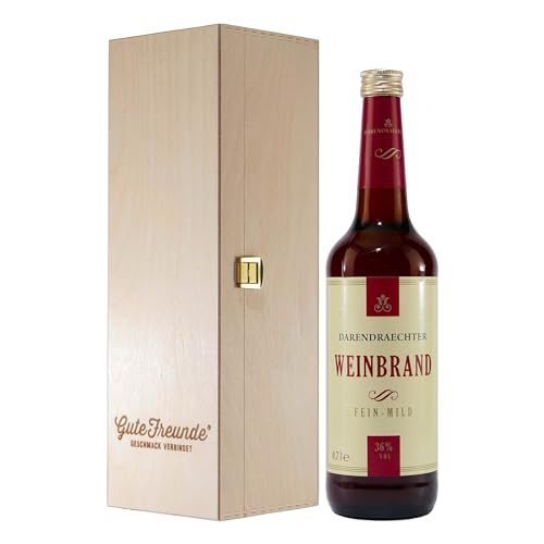 Darendrächter Weinbrand -mild- mit Geschenk-Holzkiste von Darendrächter