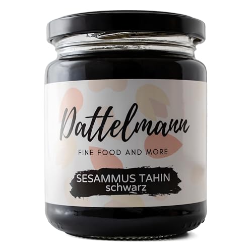 Bio Schwarzes Tahin 250g – Sesammus aus ungeschältem schwarzem Sesam, vegan, cremig, ideal für Aufstriche, Dressings & zum Kochen, Dattelmann von Dattelmann Fine Food & More