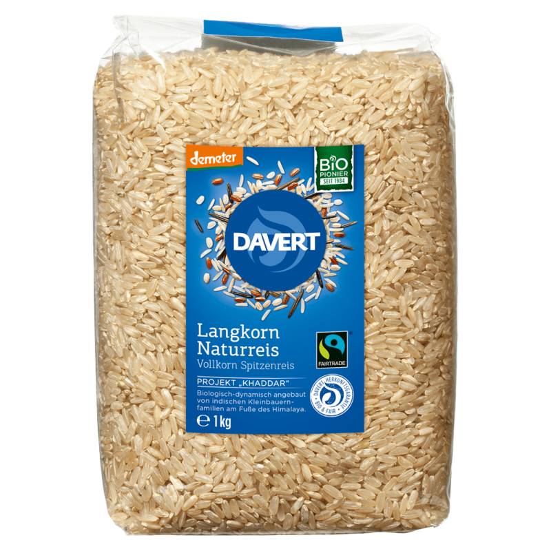 Bio Langkorn Naturreis, 1kg von Davert