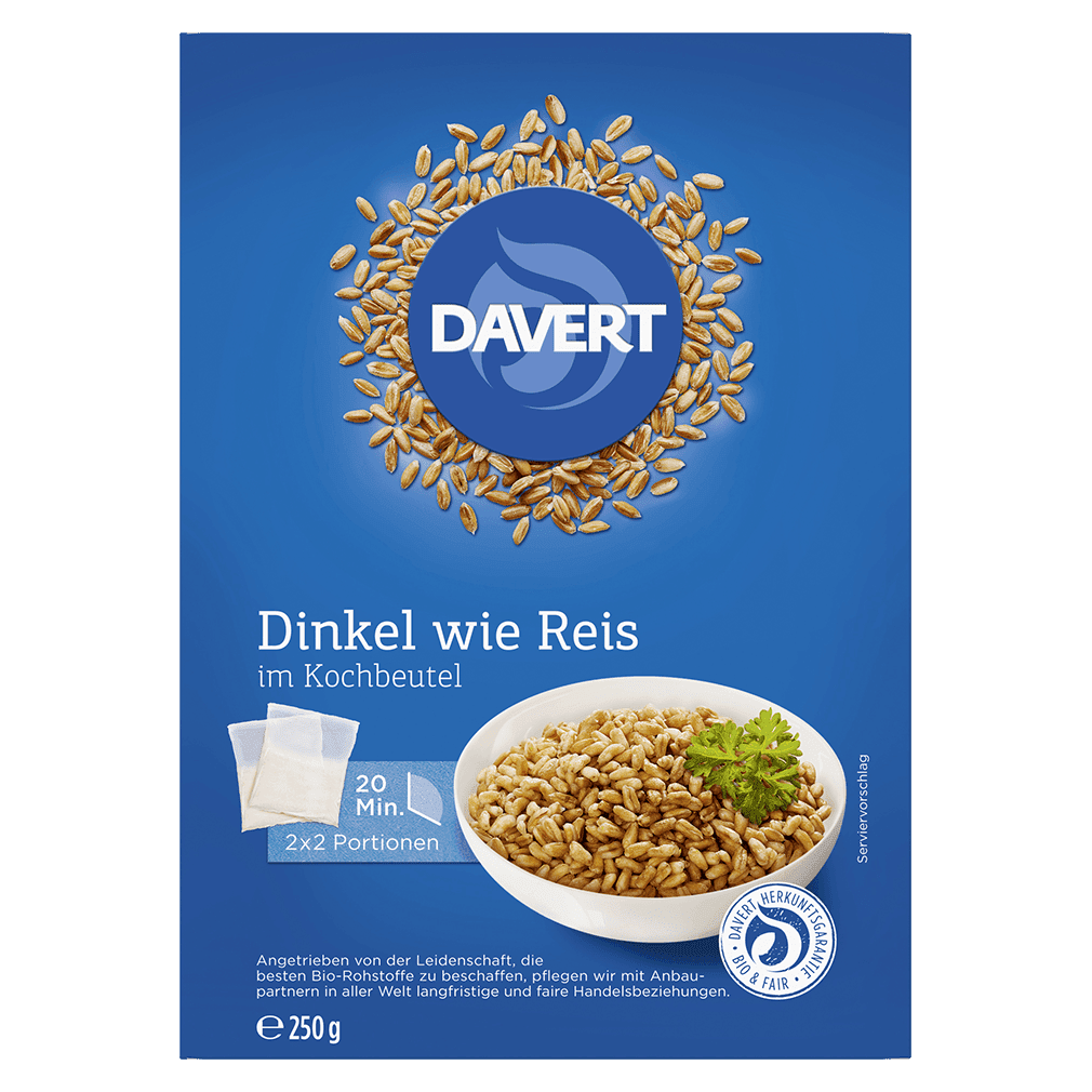 Bio Zart Dinkel im Kochbeutel von Davert