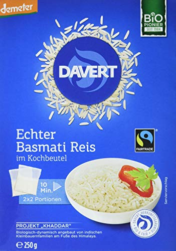 Davert Bio Basmati Reis im Kochbeutel, 2 Beutel, 250g von Davert