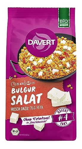 Davert Bulgur Salat 170g – Würzige Komposition aus Bulgur, roten Linsen, fruchtigen Tomaten & Zucchini, warm und kalt genießbar – 100% Davert Bio-Qualität (1 x 170g) von Davert