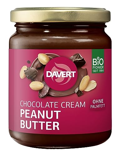 Davert Chocolate Cream Peanut Butter 250g – Schoko Erdnuss Aufstrich natürlich ohne Palmfett – 100% Davert Bio-Qualität (1 x 250g) von Davert