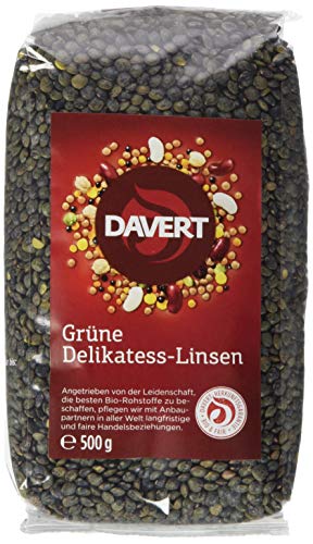 Davert Grüne Delikatess-Linsen, 2er Pack (2 x 500 g) - Bio von Davert