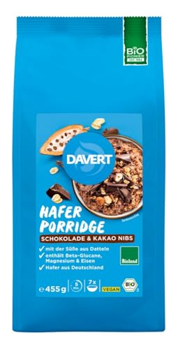 Davert Hafer Porridge Schokolade & Kakao Nibs 7 Portionen 455 g von Davert