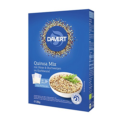 Davert Quinoa Mix Hirse-Buchweizen Kochbeutel, 3er Pack (3 x 250 g) von Davert
