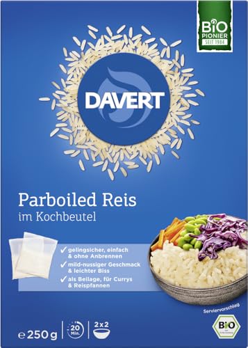 Parboiled Reis im Kochbeutel 18 x 250 gr von Davert