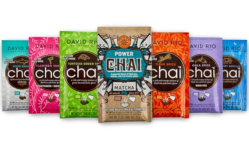 David Rio - Elephant Vanilla Chai, Flamingo Vanilla & mehr unwiderstehliche Chai Sorten im 7er Paket - insgesamt 168g von David Rio