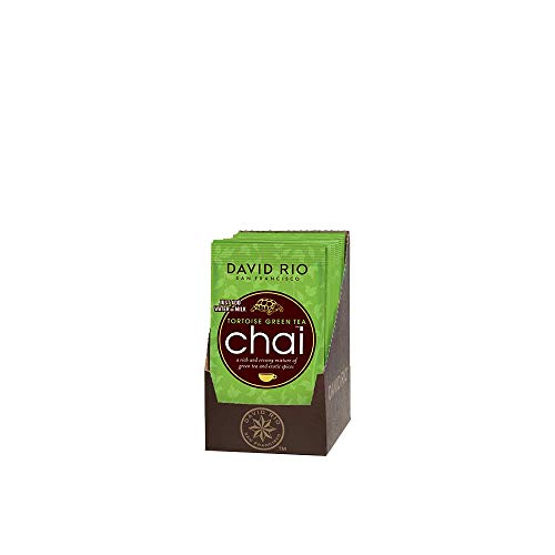 David Rio Tortoise Green Tea Chai Tea, Display mit12 Tassenportionen 336g (12x 28g) von David Rio