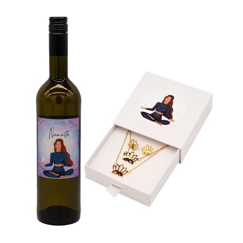 DDB Geschenkbox Namasté, Weingeschenk, Achtsamkeit Geschenke, Wein Geschenkset, Achtsamkeit, 0,75 l von Day drinking Bitches