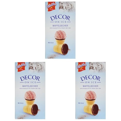 DeBeukelaer Decor On Ice Waffelbecher, 16 Stück, 60 g (Packung mit 3) von De Beukelaer