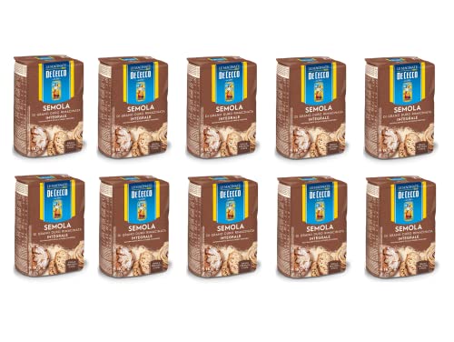 10x De Cecco Semola di Grano Duro Integrale Vollkorn Hartweizengrieß 1Kg ideal für Pasta und Brot von De Cecco