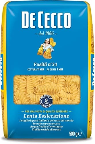 10x Pasta De Cecco 100% Italienisch Fusilli n. 34 Nudeln 500g von De Cecco