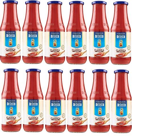 12x De Cecco Passata di Pomodoro Tomatenpaste Tomaten sauce 100% Italienisch 700g von De Cecco