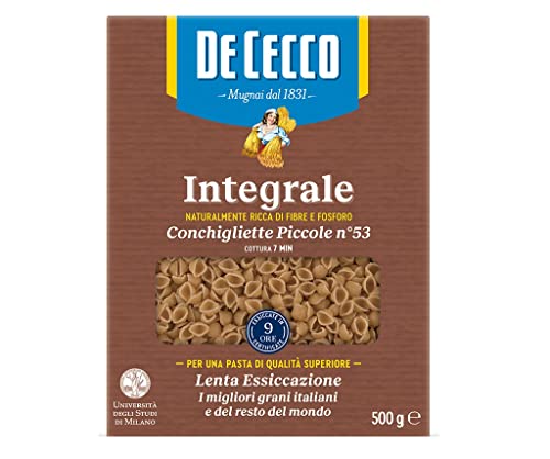 3x De Cecco Conchigliette Piccole n°53 Integrali Vollkornnudeln Vollkorn Pasta 500g Packung von De Cecco