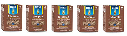 5x De Cecco Pasta Mezze penne rigate integrali Vollkorn italienisch Nudeln 500g von De Cecco
