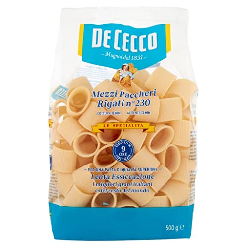5x Pasta De Cecco 100% Italienisch Mezzi Paccheri Rigati n. 230 Nudeln 500g von De Cecco
