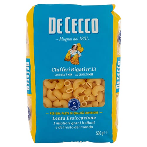 DE CECCO Chifferi Rigati Nr. 33 Langpasten, 500 g von De Cecco