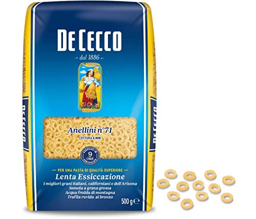 De Cecco Pasta 100% Italienisch Anellini n° 71 kurze Pasta 500g von De Cecco