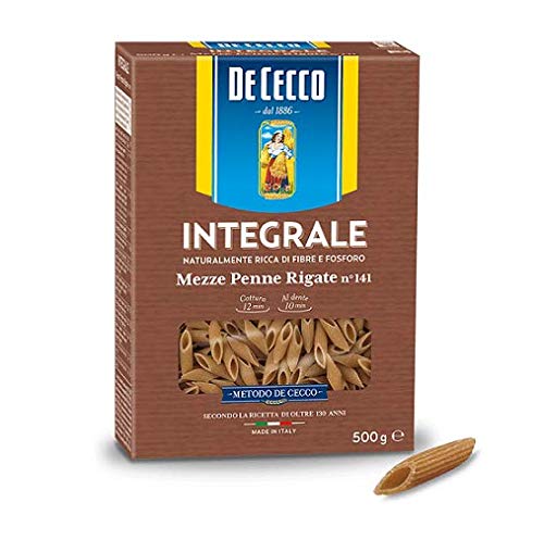 De Cecco Pasta Mezze penne rigate integrali Vollkorn italienisch Nudeln 500g von De Cecco