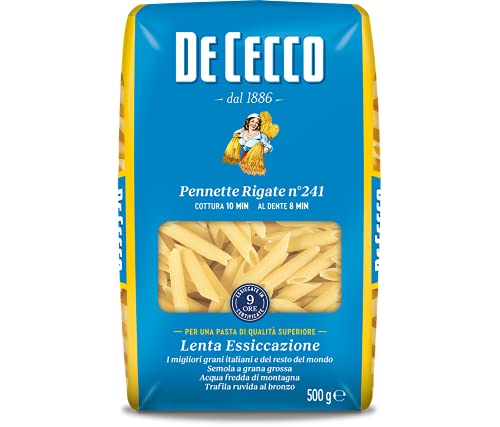 Pasta De Cecco 100% Italienisch Penne Mezzane Lisce n. 140 Nudeln 500g von De Cecco