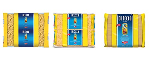 TESTPAKET De Cecco Penne Rigate - Farfalle - Spaghettini Pasta di Semola di Grano Duro Hartweizengrieß Pasta 100% Italienische Pasta Längliche Pasta und kurze Pasta ( 3 x 3Kg ) von De Cecco