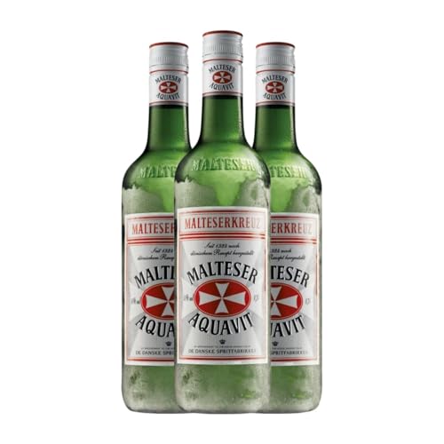 Marc Edelbrände De Danske Malteserkreuz Aquavit 70 cl (Karton mit 3 Flaschen von 70 cl) von De Danske Spritfabrikker