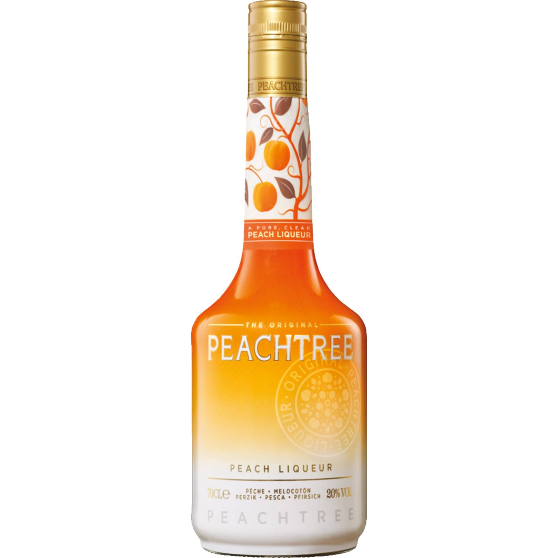 Peachtree Pfirsichlikör, 0,7 L, 20% Vol., Spirituosen von De Kuyper Distillers, Buitenhavenweg 98, 3113 BE Schiedam, Niederlande