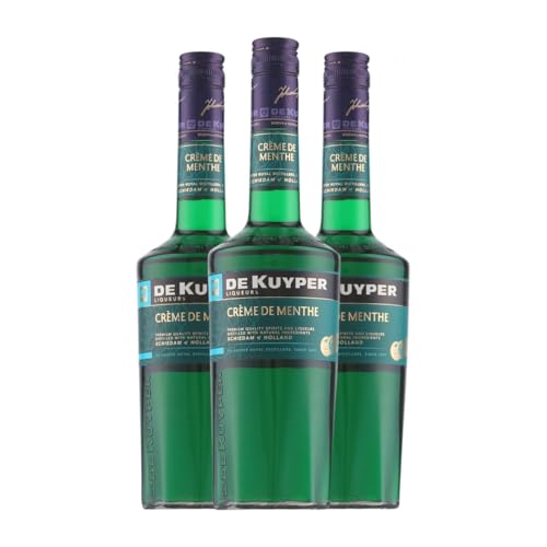 Cremelikör De Kuyper Menthe Green 70 cl (Karton mit 3 Flaschen von 70 cl) von De Kuyper Royal Distillers