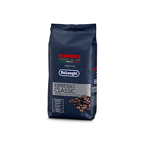 De'Longhi Kimbo DLSC610 Kaffeebohnen, 100% Arabica und Robusta für Kaffeevollautomaten, 250 g, hergestellt in Italien, mittlere Röstung, würziger Geschmack, Herkunft Brasilien, Kolumbien und Indien von De'Longhi